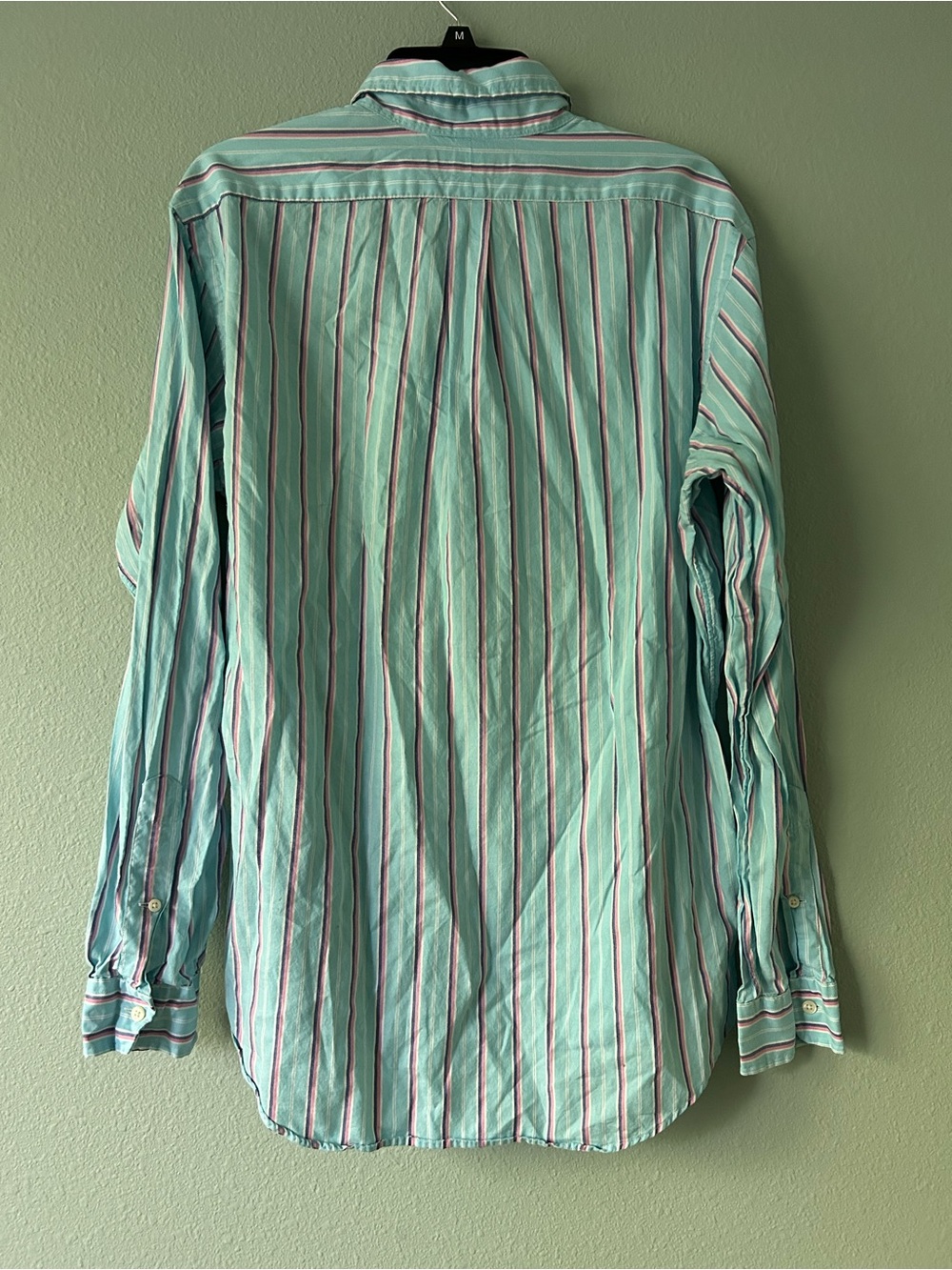 Polo Ralph Lauren Blue And Pink Striped Long Sleeve Button Up Shirt Size L - Picture 4 of 9